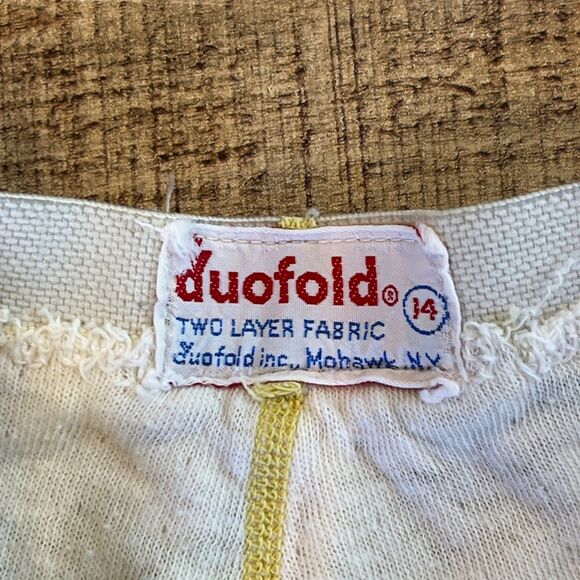 Vintage Duofold Long John Thermal Underwear Kids 14 Daisy Floral 2 Layer - Picture 3 of 4